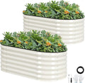 Galvanized Raised Garden Bed Outdoor |17'' Tall Planter Box Outdoor by GGOODGAIN