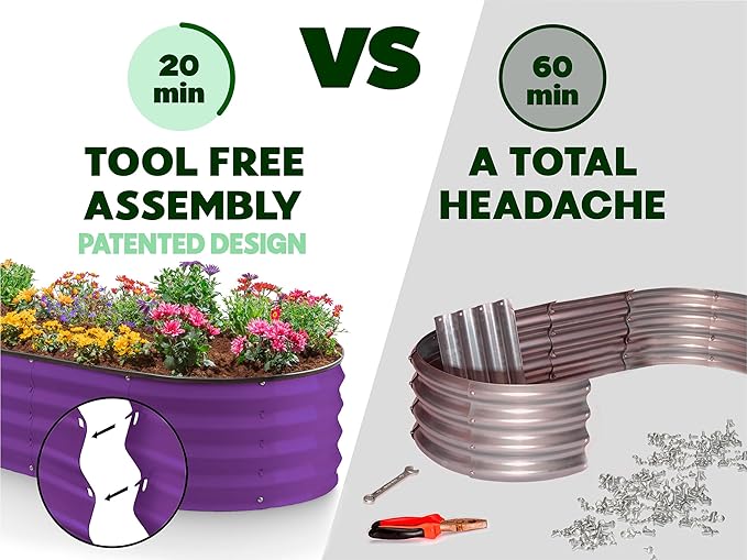 Plant & Plot Galvanized Raised Garden Beds Outdoor // 4×2×1 ft Planter Raised - Image 2
