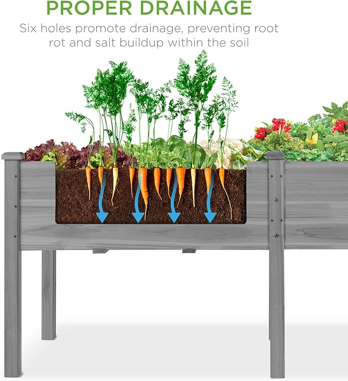Best Choice Products 72x24x30in Raised Garden Bed, Elevated Wood Planter Box - Image 3