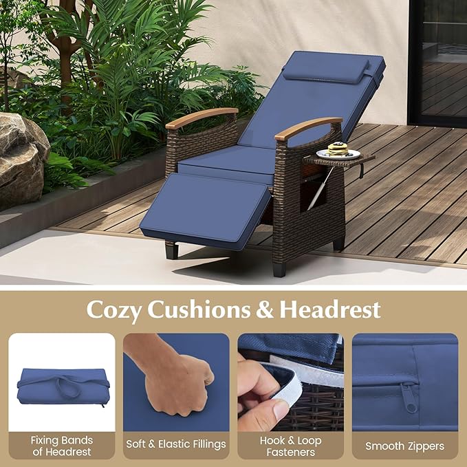 RELAX4LIFE Rattan Outdoor Recliner Chair - Image 6