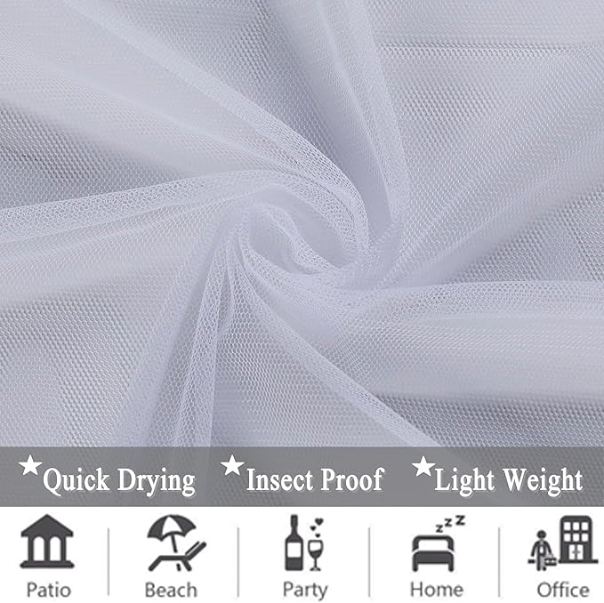 Patio Screen Mesh Outdoor Curtains Waterproof Sheer Lightweight Bug Netting - Image 7