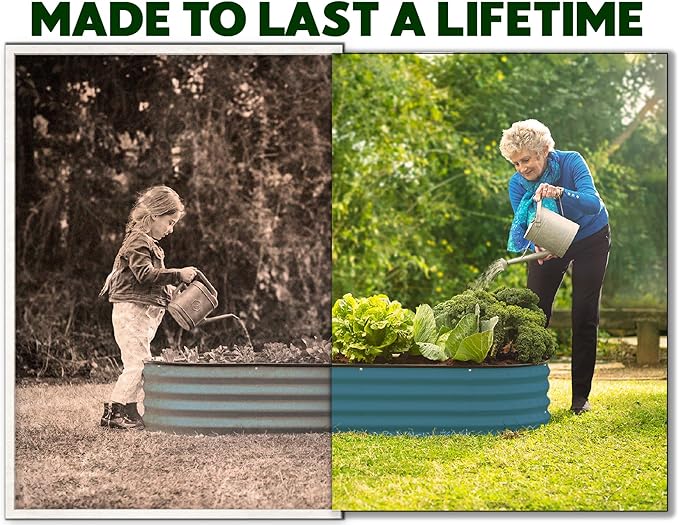 Plant & Plot Galvanized Raised Garden Beds Outdoor // 8×4×1 ft Planter Raised - Image 3
