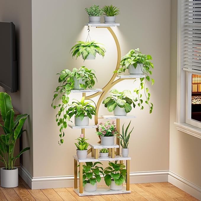 Plant Stand Indoor with Grow Lights by BACEKOLL