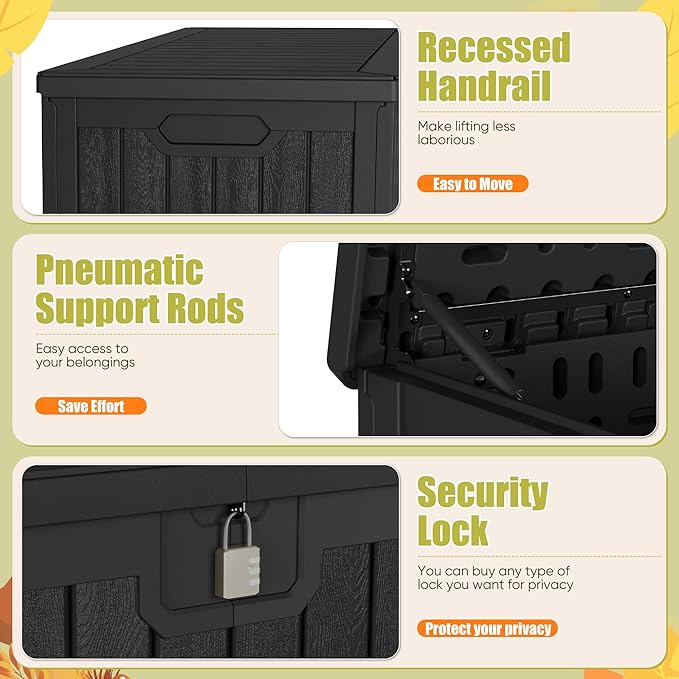 Devoko 240 Gallon Double-Wall Deck Box - Image 3