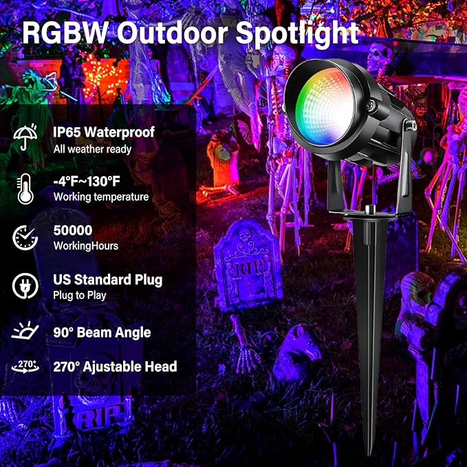 Halloween Christmas Spotlight Outdoor Color Changing Landscape Spotlights - Image 2