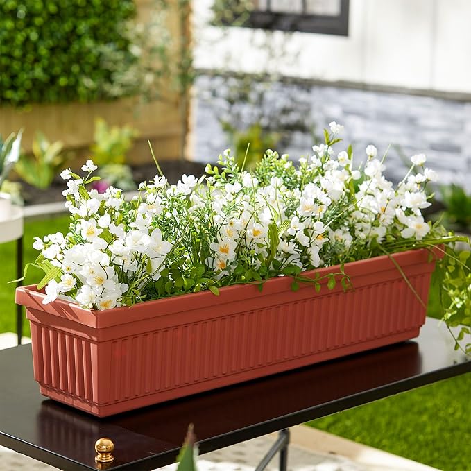 HC Companies 30 Inch Long Fluted Venetian Garden Window Container Planter Box - Image 5