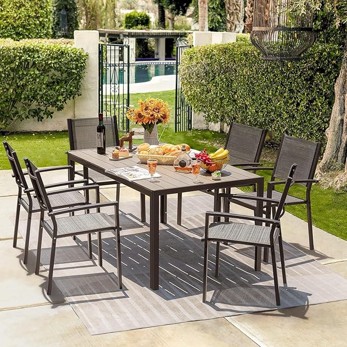 Homall Patio Dining Set 7 Pieces Outdoor Furniture - Image 2