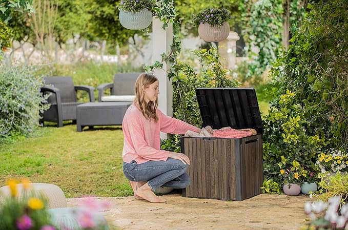 Keter Signature Everwood 30 Gallon Resin Deck Box - Image 2