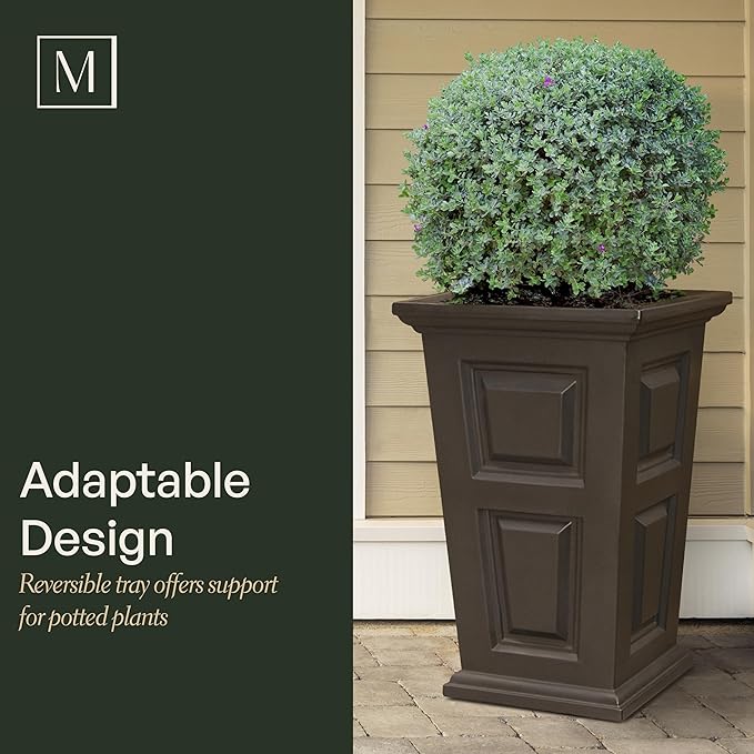 Mayne Wyndham 24-Inch Tall Planter – Self-Watering, Weather-Resistant Planter - Image 5