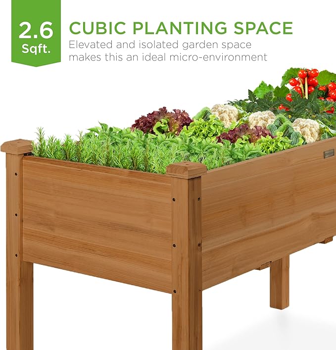 Best Choice Products 34x18x30in Raised Garden Bed, Elevated Wood Planter Box - Image 3