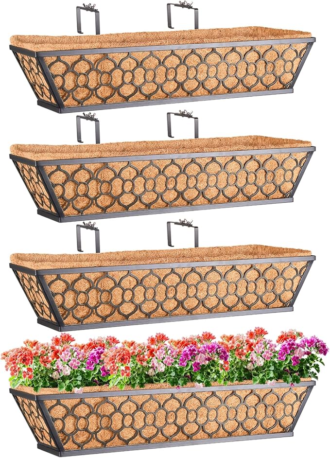 Riare 4 Pack 24 Inch Window Boxes Planters by Riare
