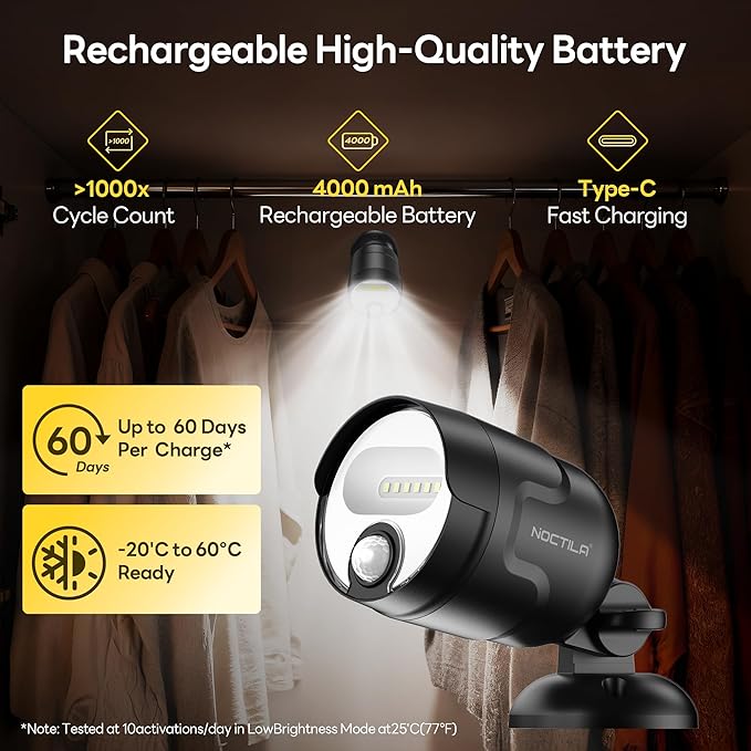 Rechargeable Battery Operated Motion Sensor Light, 4000mAh Battery Powered - Image 5
