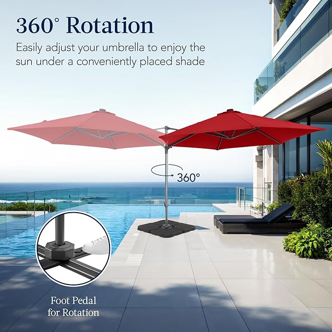 Best Choice Products 10ft Offset Cantilever Hanging Market Patio Umbrella - Image 3