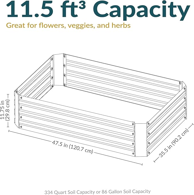 Sunnydaze 11.75" H Raised Metal Garden Bed - Image 6
