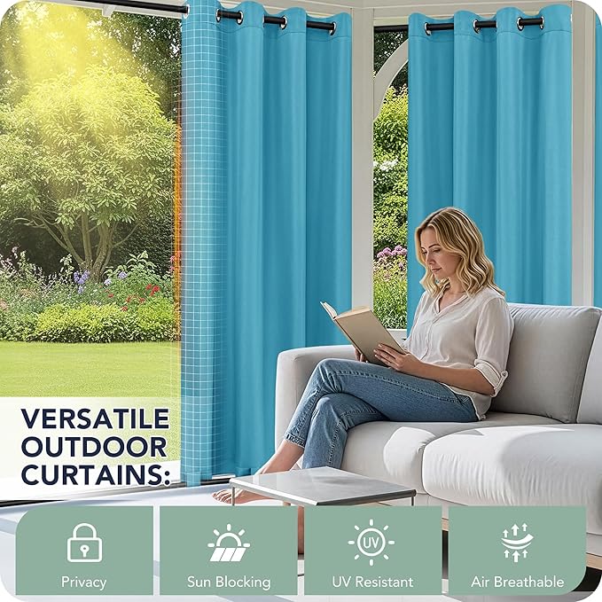 Outdoor Curtains for Patio Waterproof 6 Panels - Image 3