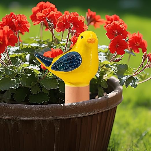 4 Pack Self Watering Bird Shaped Globes, Terracotta Vacation Planters Devices - Image 7