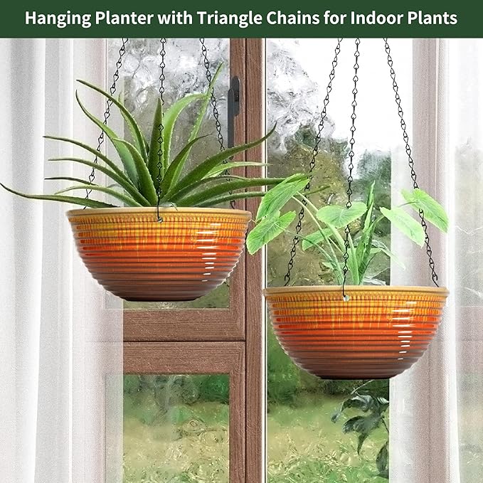 12 inch Large Hanging Planters for Indoor Outdoor Plants, Hanging Baskets for - Image 7