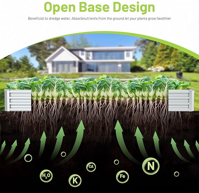 2PCS 6x3x1FT Galvanized Raised Garden Bed, Galvanized Planter Raised Garden - Image 2