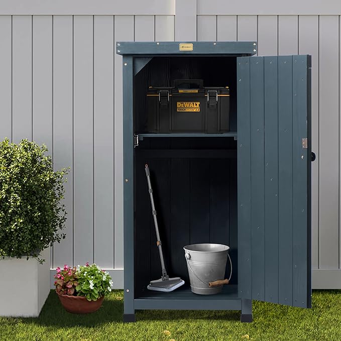 HABAU Outdoor Storage Cabinet for Patio, Garden Potting Bench Table - Image 6
