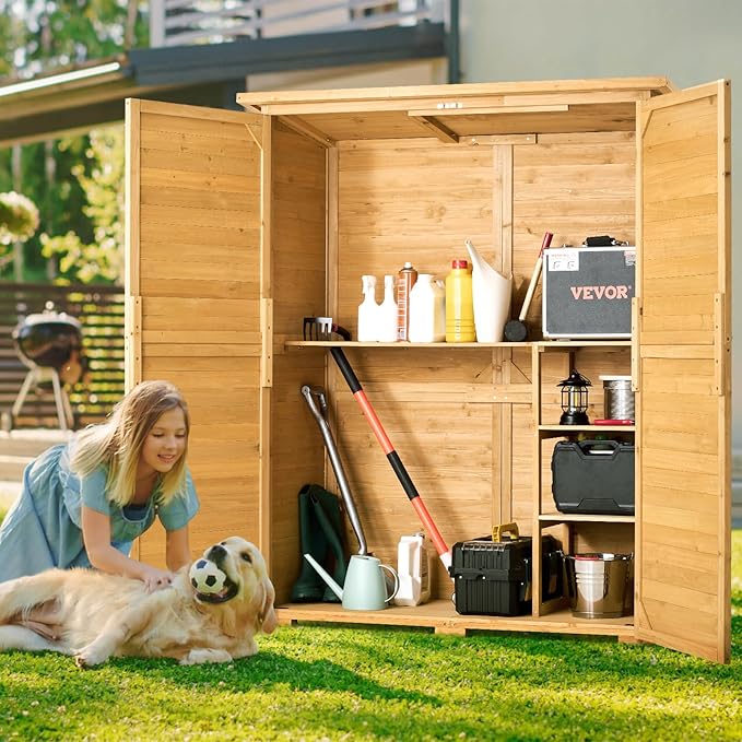 VEVOR Outdoor Storage Shed, Large Wooden Outside Storage Cabinet - Image 8