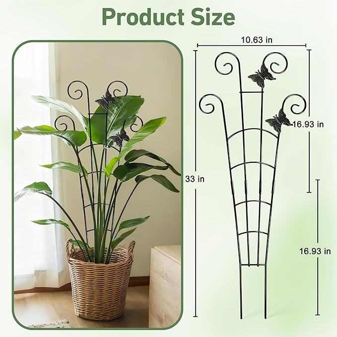 30'' Larger Plant Trellis Indoor, Expandable Metal Trellis - Image 2