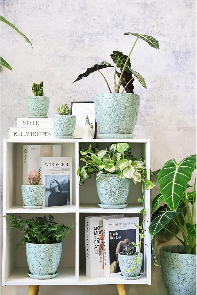 6 Inch Retro Ceramic Planter Set of 2 - Image 8