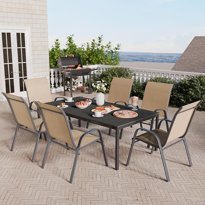 Betterhood Patio Chairs Set of 6, Stackable Outdoor Dining Chairs Set - Image 2