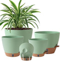Self Watering Pots for Inoor Ourdoor Plants 10/9/8/7/6.5 Inch Plastic Planters by Fielda