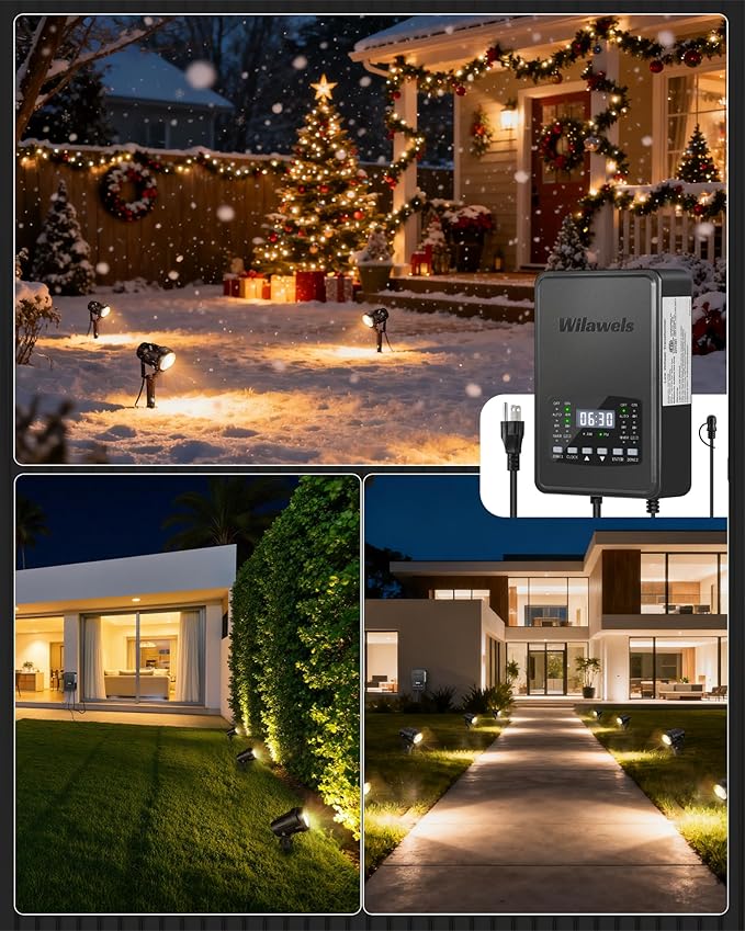 12 Pack Landscape Lights with 2 Zone 300W Low Voltage Transformer, 3000K 12V - Image 9