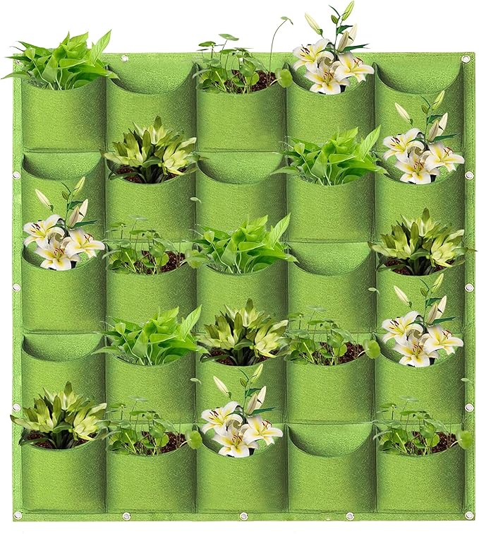 LITLANDSTAR Planter, 25 Pockets Hanging Vertical Wall Bag, Indoor-Outdoor Use by LITLANDSTAR
