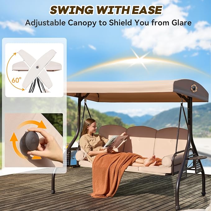 3 in 1 Outdoor Porch Swing - Image 4
