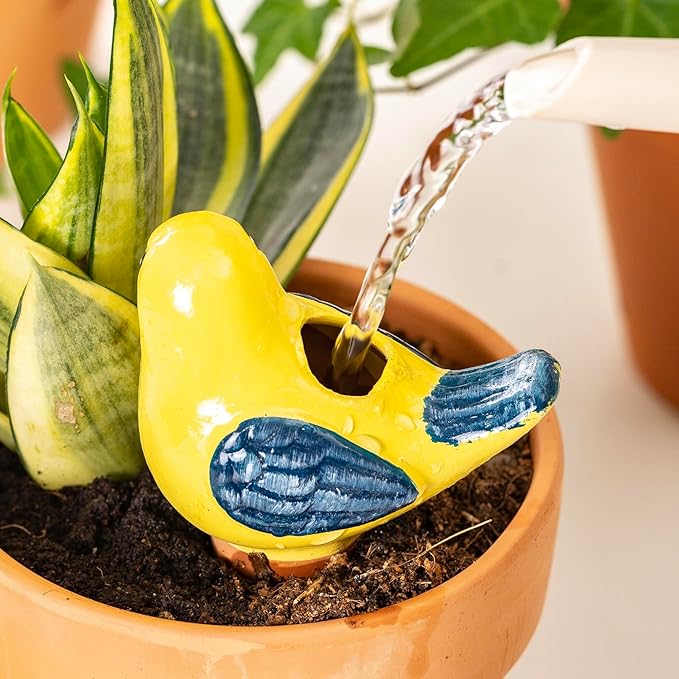 4 Pack Self Watering Bird Shaped Globes, Terracotta Vacation Planters Devices - Image 3