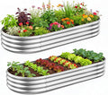 GADI Metal Raised Garden Bed 2Sets Galvanized Planter Box by GADI