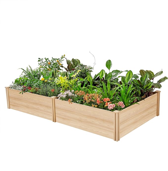 AMERLIFE 8x4 Ft Wood Raised Garden Bed, Durable 15 Inch Depth Planter Box - Image 9