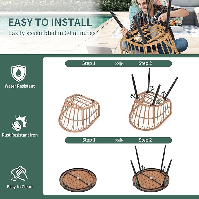 Pamapic 5-Pieces Patio Dining Set - Image 3