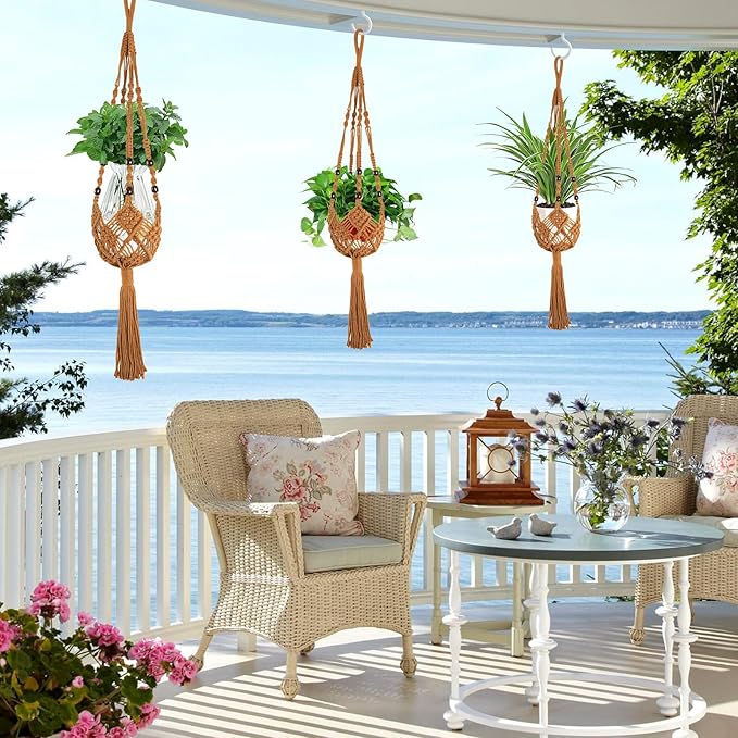 Augshy Jute Crochet Macrame Plant Hangers - Image 5