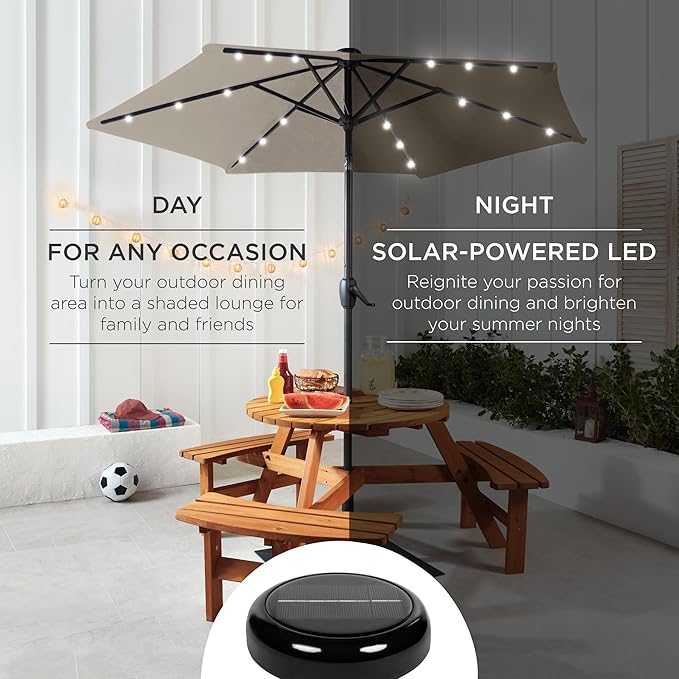 Best Choice Products 7.5ft Outdoor Solar Market Table Patio Umbrella - Image 3