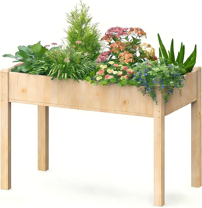 DUMOS Raised Garden Bed with Legs, Elevated Wooden Garden Bed by DumosLifestyle