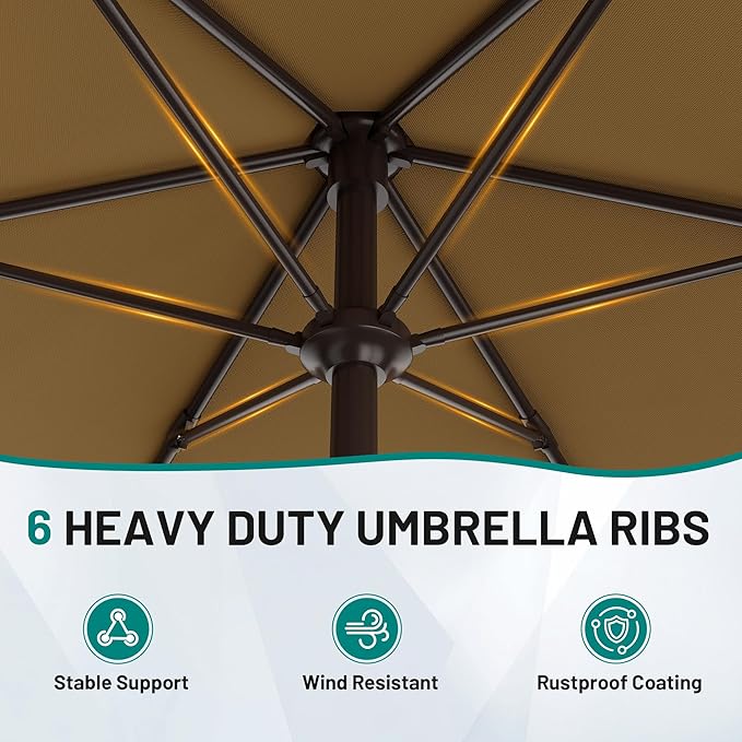 AreShark 7.5FT Patio Umbrella Table Market Umbrella - Image 4