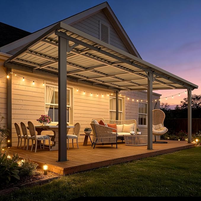 AECOJOY 12' x 16' Outdoor Hardtop Metal Gazebo - Image 2