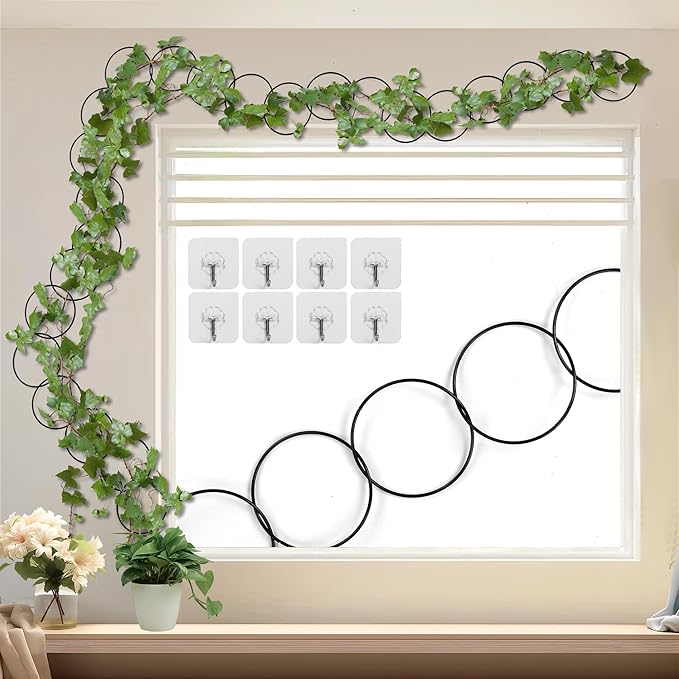 24 Pcs Chain Trellis for Climbing Plants, 120 Inch Long Metal Plant Trellis by FHWTY