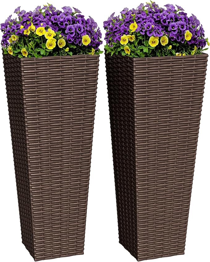 Greesum 24 Inch Tall Plastic Planters by BuynowfromGreesum