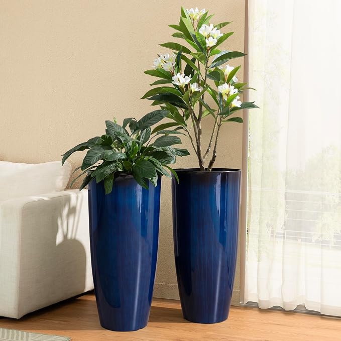 Glitzhome 30" H Tall Planters for Outdoor Plants, Large Flower Pots - Image 3