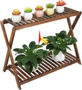Wood Plant Stand Indoor Outdoor 2 Tiers Flower Stand Corner Stepped Planter by TOVACU