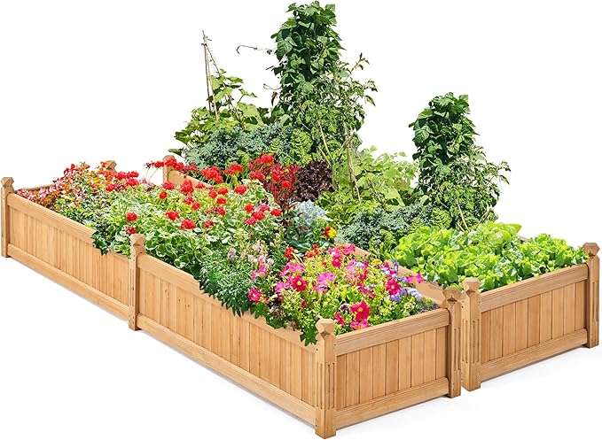 Yaheetech 90.5″ L×23.5″ W×16″ H Wooden Raised Garden Bed, Horticulture Wood by Yaheetech
