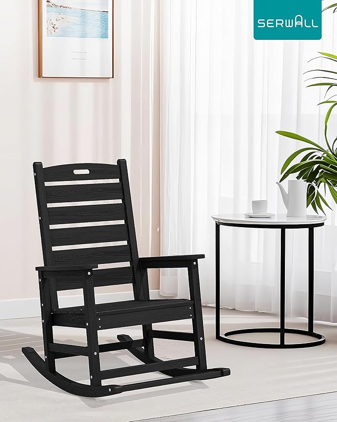 SERWALL Outdoor Rocking Chair Set of 2, Oversized Rocking Chair - Image 2