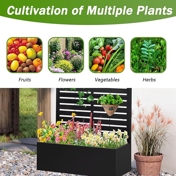 Metal Raised Garden Bed with Trellis, Planter Box - Image 5