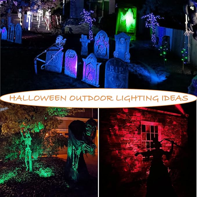 APONUO Christmas Solar Spot Lights Outdoor Color Changing, 2 Colors Modes Metal - Image 3