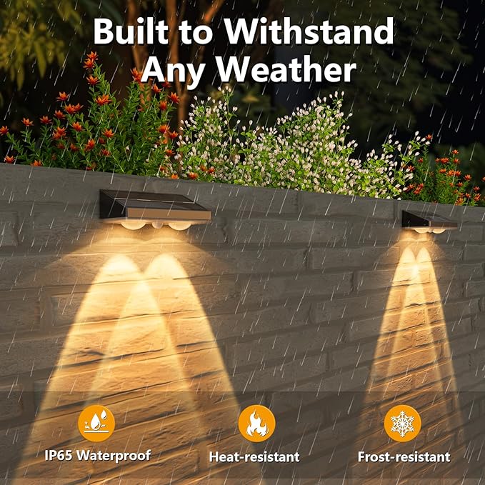 NIORSUN Solar Fence Lights, 8 Pack Solars Deck Light, Warm White Color - Image 4