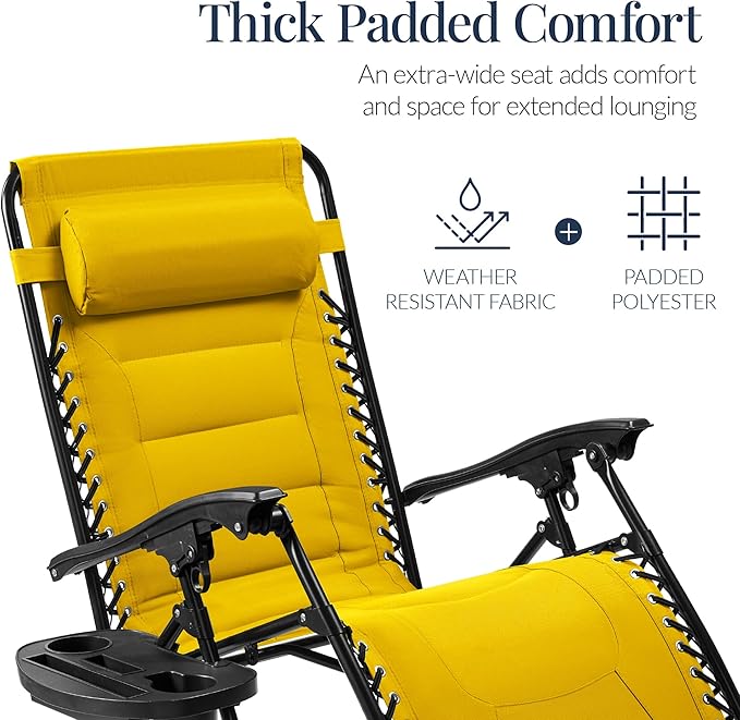 Best Choice Products Oversized Padded Zero Gravity Chair, Folding Outdoor Patio - Image 4